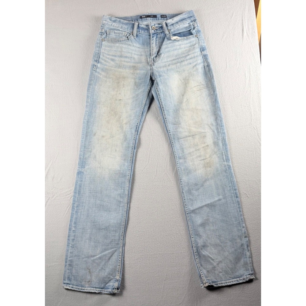 BKE Jake Straight Leg Jeans Mens 31x34 Light Wash Blue Denim Stretch 31 x 34